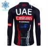 Cykeltrøje Langærmet Vinter 2024 UAE Team Emirates Sort